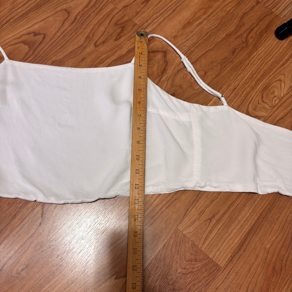 Brandy Melville Tank Top Womens One Size White Tie Back Cropped Boho Festival - Picture 5 of 7